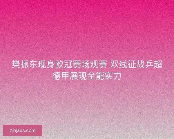 樊振东现身欧冠赛场观赛 双线征战乒超德甲展现全能实力