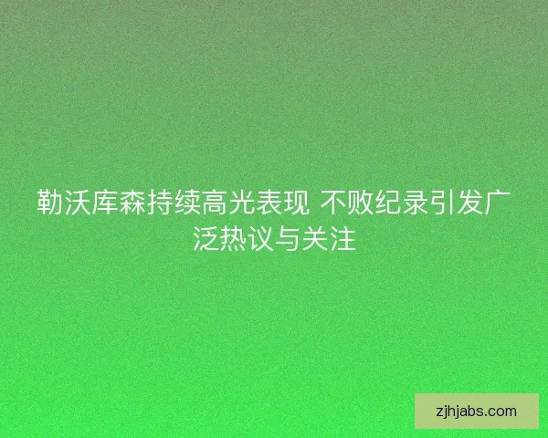 勒沃库森持续高光表现 不败纪录引发广泛热议与关注